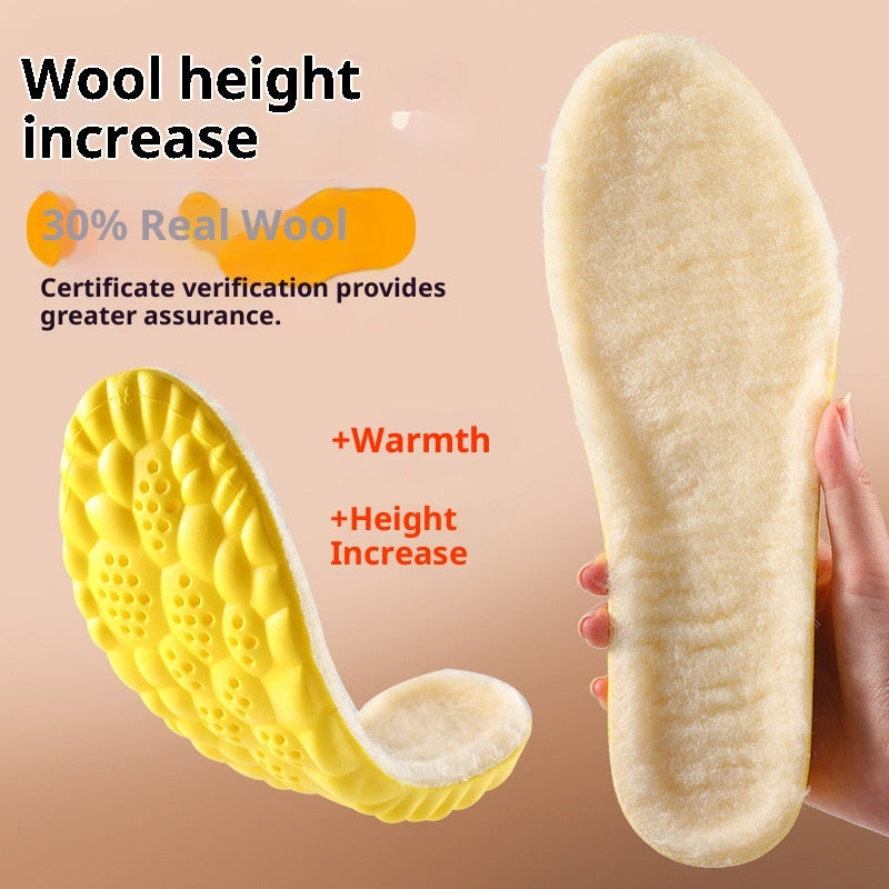 Breathable Sweat Absorbing Shock-absorbing Comfortable Soft Bottom Drooping Wool Insole