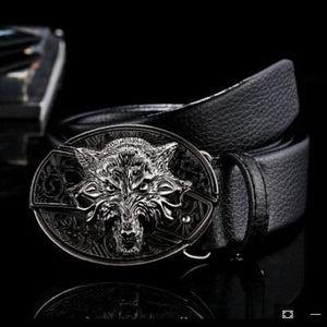 Wolf Head Knife Black Belt