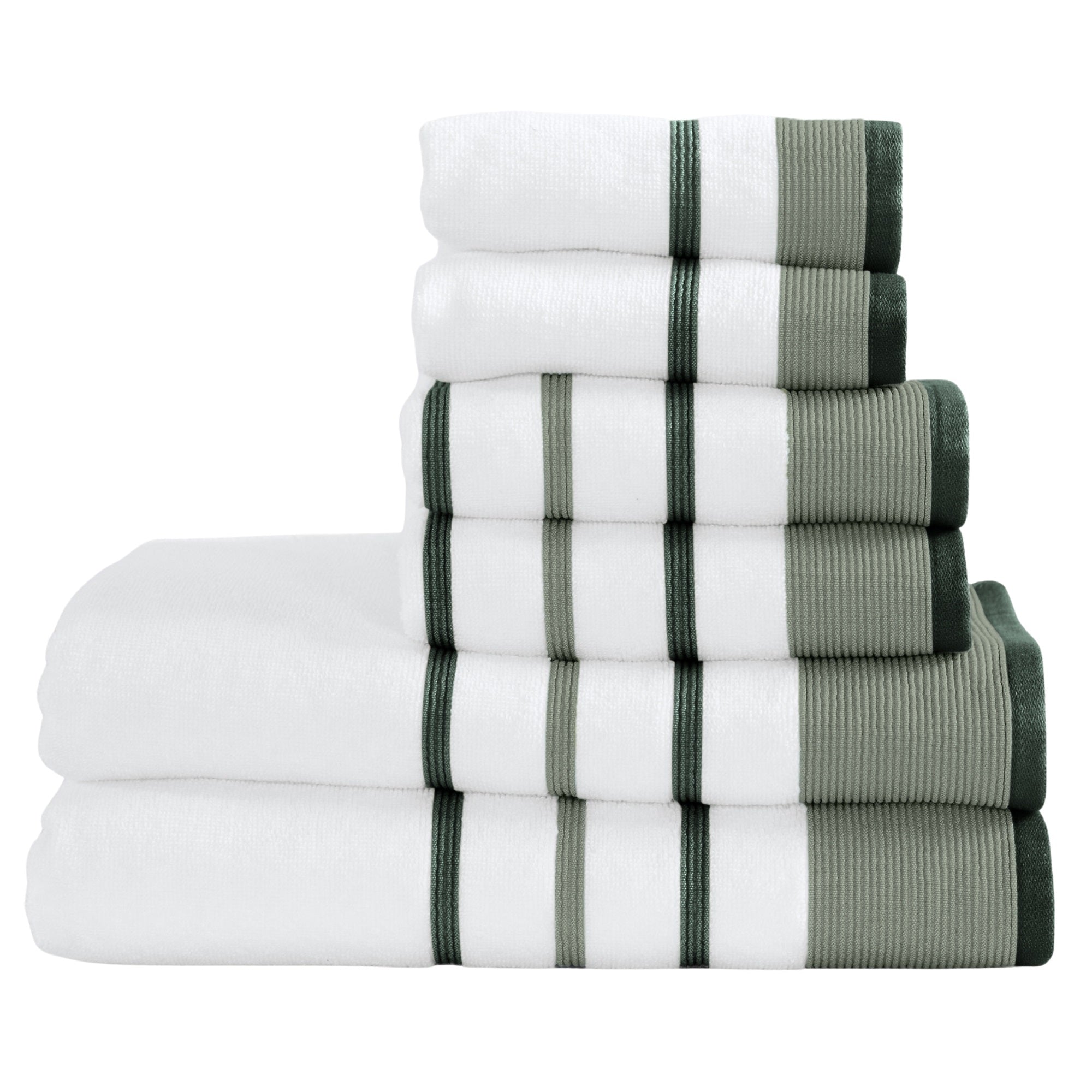 Decorative Cotton Stripe Bath Towel Set - Noelle Collection