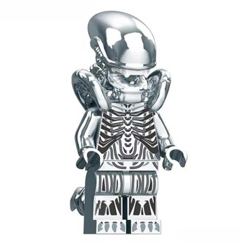 Alien Xenomorph metalic silver Minifigure Toy