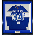Framed Autographed/Signed Auston Matthews 35x39 Toronto Maple Leafs Authentic Mitchell & Ness Blue Hockey Jersey Fanatics COA