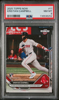 Graded 2025 Topps Now Kristian Campbell #11 Rookie RC Baseball Card PSA 8 Near Mint