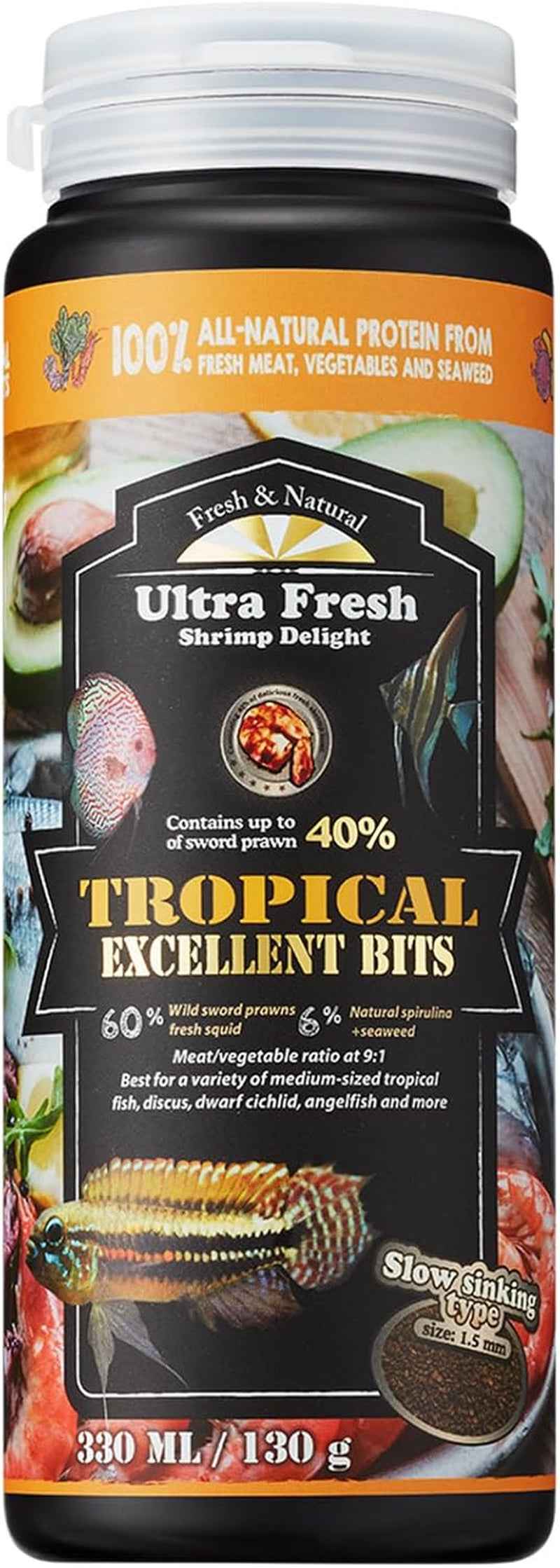 Tropical Fish Food Pellets for Discus Cichlids 4.6oz