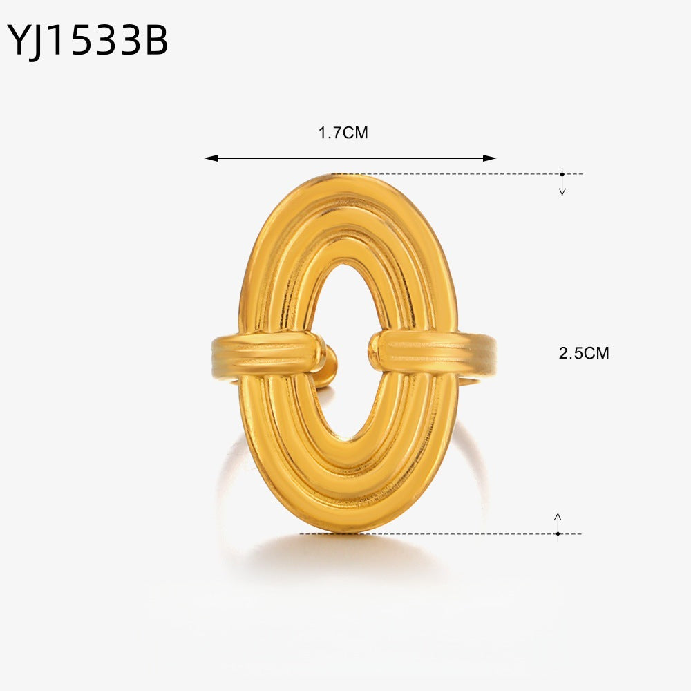 Irregular Geometric Stainless Steel Ring