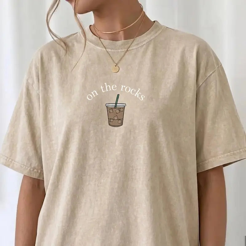 Washed Cotton Caffeine T-Shirt – Retro Distressed Aesthetic Graphic Tee