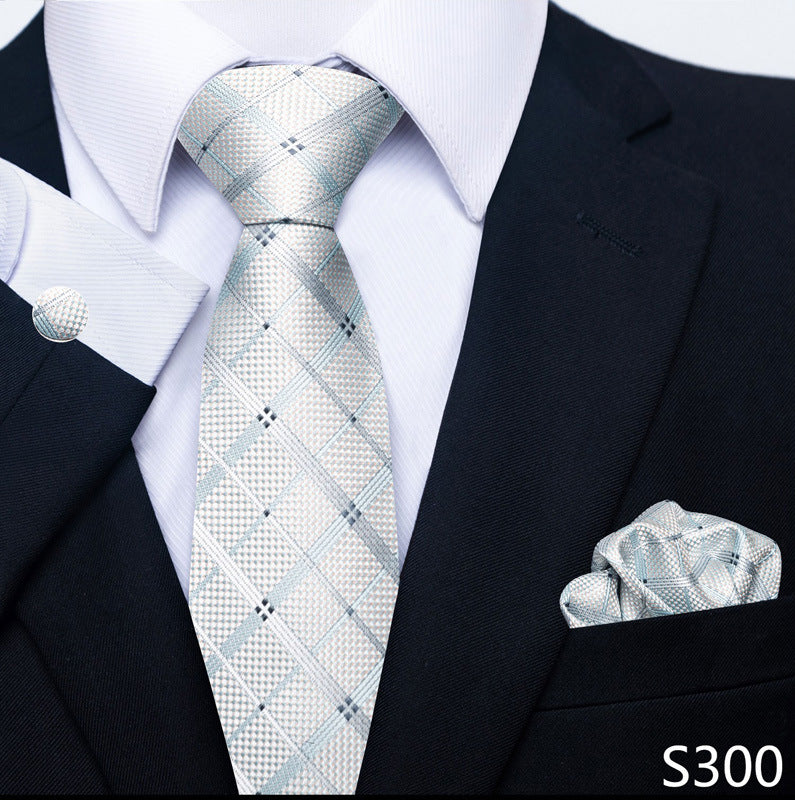 Men's Creative All-match Business Formal Wear Tie Scarf Cuff Buckle Set