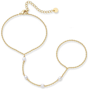 Finger Chain Four Pearls