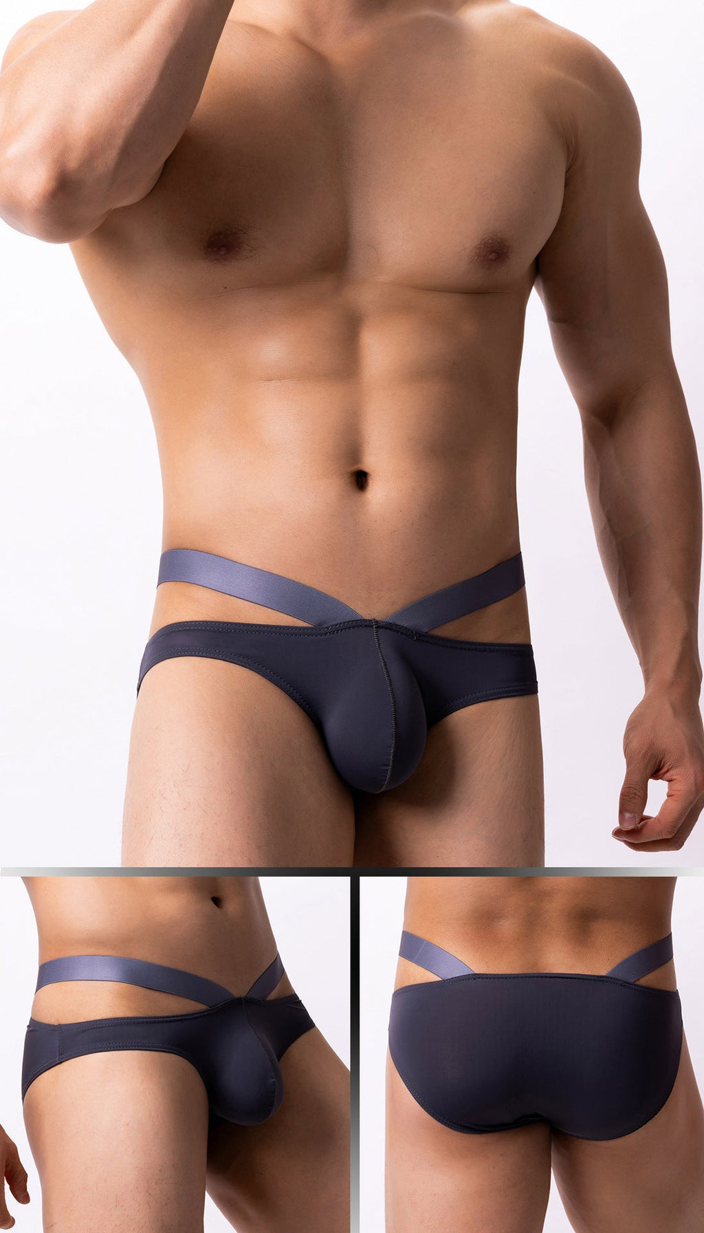 Summer Breathable Exquisite Ice Silk A Men's Triangle Underwear Nightclub Low Waist Trendy