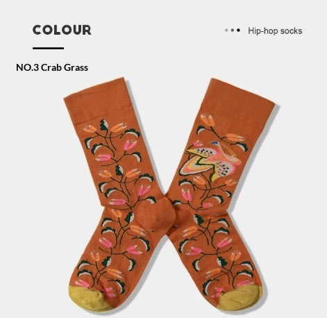 French Creative Socks Illustration Art Socks For Men And Women Couples