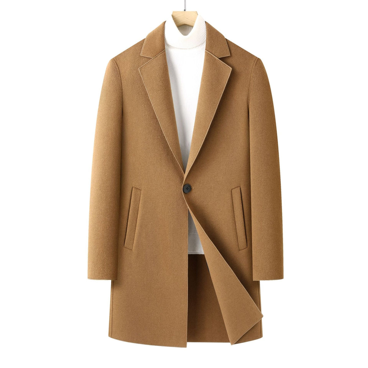 Autumn And Winter Men's Wool Double-faced Overcoat