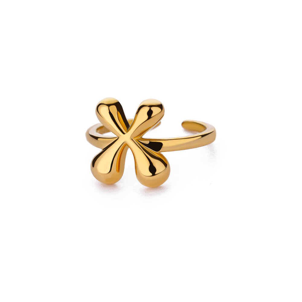Cute Bubble Letters Ring Gold 18K Gold Plated Ring