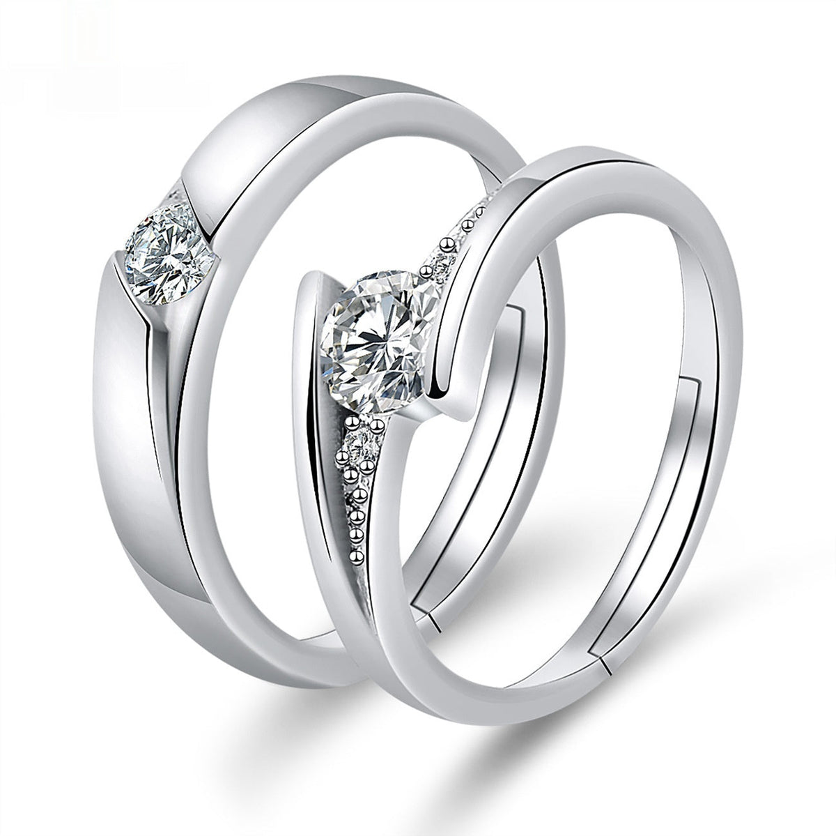 Moissanite Engagement Couple Couple Rings