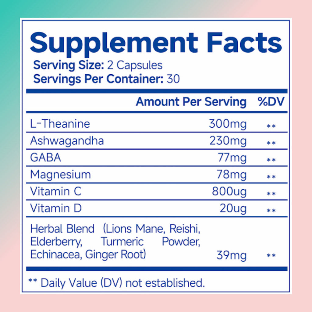 Ashwagandha For Women Supplement With L-Theanine Magnesium, Stress Relief, Focus And Relaxation Support Anxiery Pill