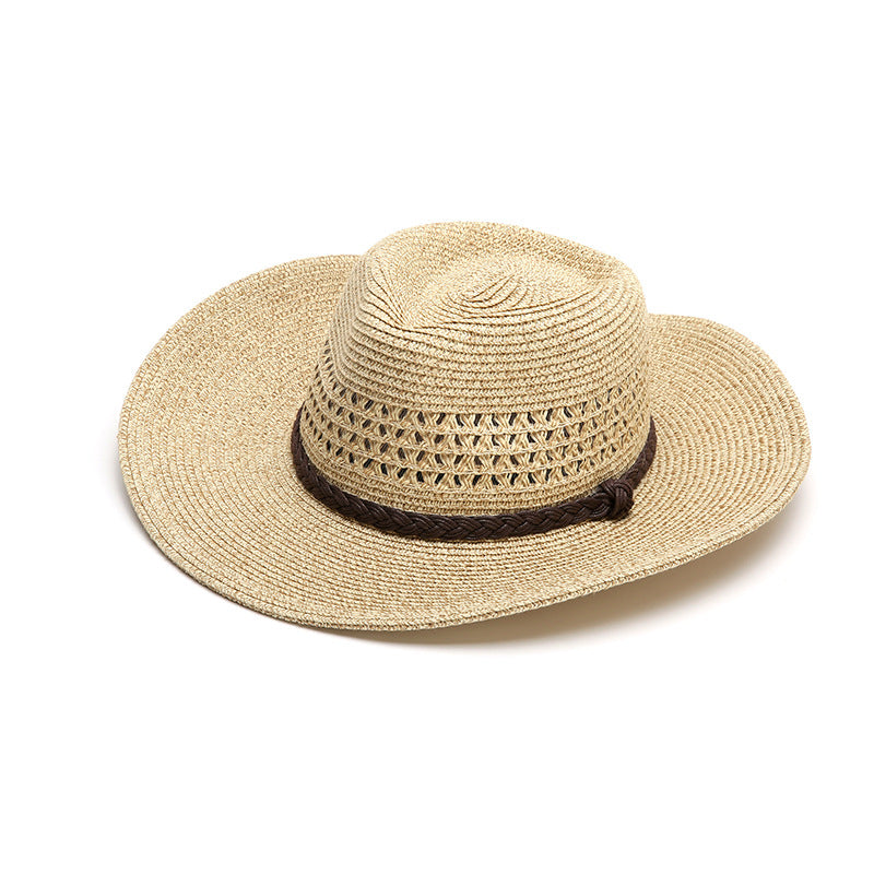 Summer Men's Foldable Outdoor Sun Hat Big Brim Straw Hat