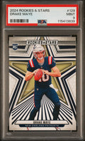 Graded 2024 Panini Rookies & Stars Drake Maye #129 Rookie RC Football Card PSA 9 Mint