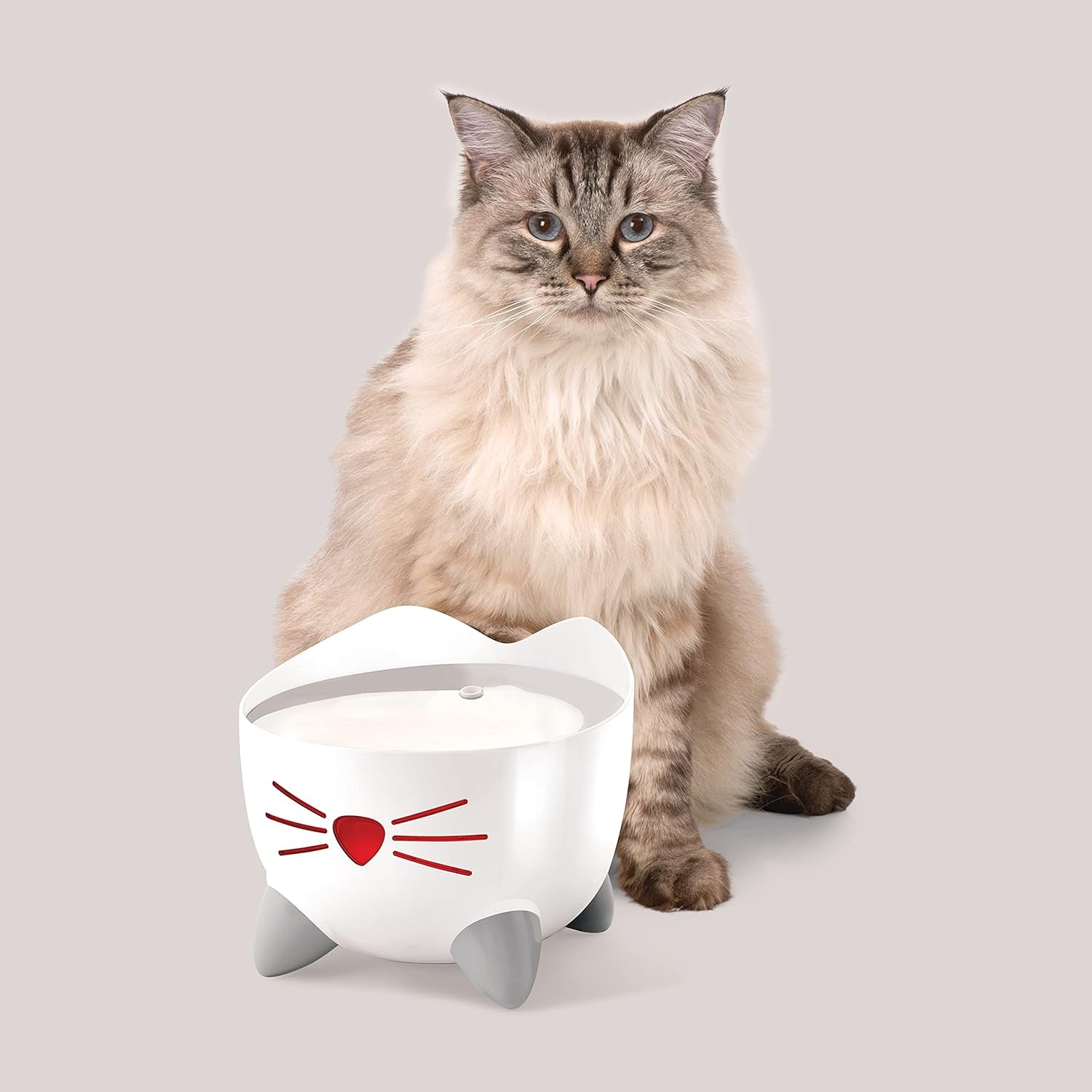 PIXI Stainless Steel Cat Water Fountain 2L Triple Filter Quiet Pump