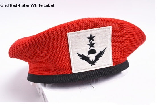 Childrens Star-themed Performance Beret Red Security Uniform Sailor Dance Cap Equestrian Hat