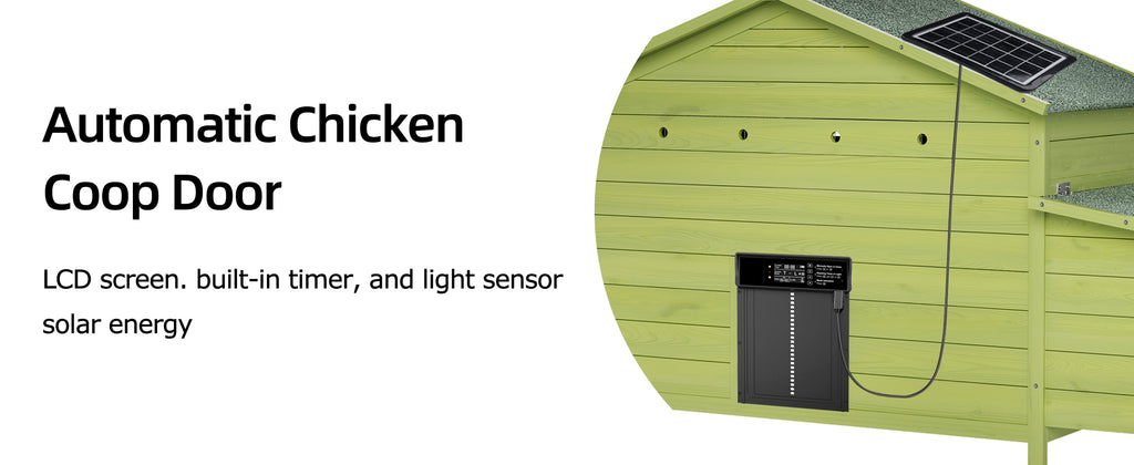 70" Automatic Chicken Coop with Solar-Powered Door