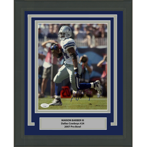 Framed Autographed/Signed Marion Barber Dallas Cowboys 8x10 Football Photo JSA COA