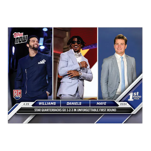 2024 Topps Now Caleb Williams/Jayden Daniels/Drake Maye #DTRIP Rookie RC Football Card