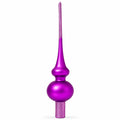 Solid Purple with Sparkling Top Glass Christmas Tree Topper 11 Inches