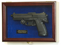 Flag Connections Single Pistol Display Case Wall Mount Solid Hardwood Cabinet Gun Holder