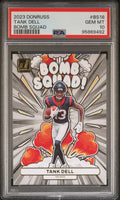 Graded 2023 Panini Donruss Tank Dell #BS18 Bomb Squad Rookie RC Football Card PSA 10 Gem Mint