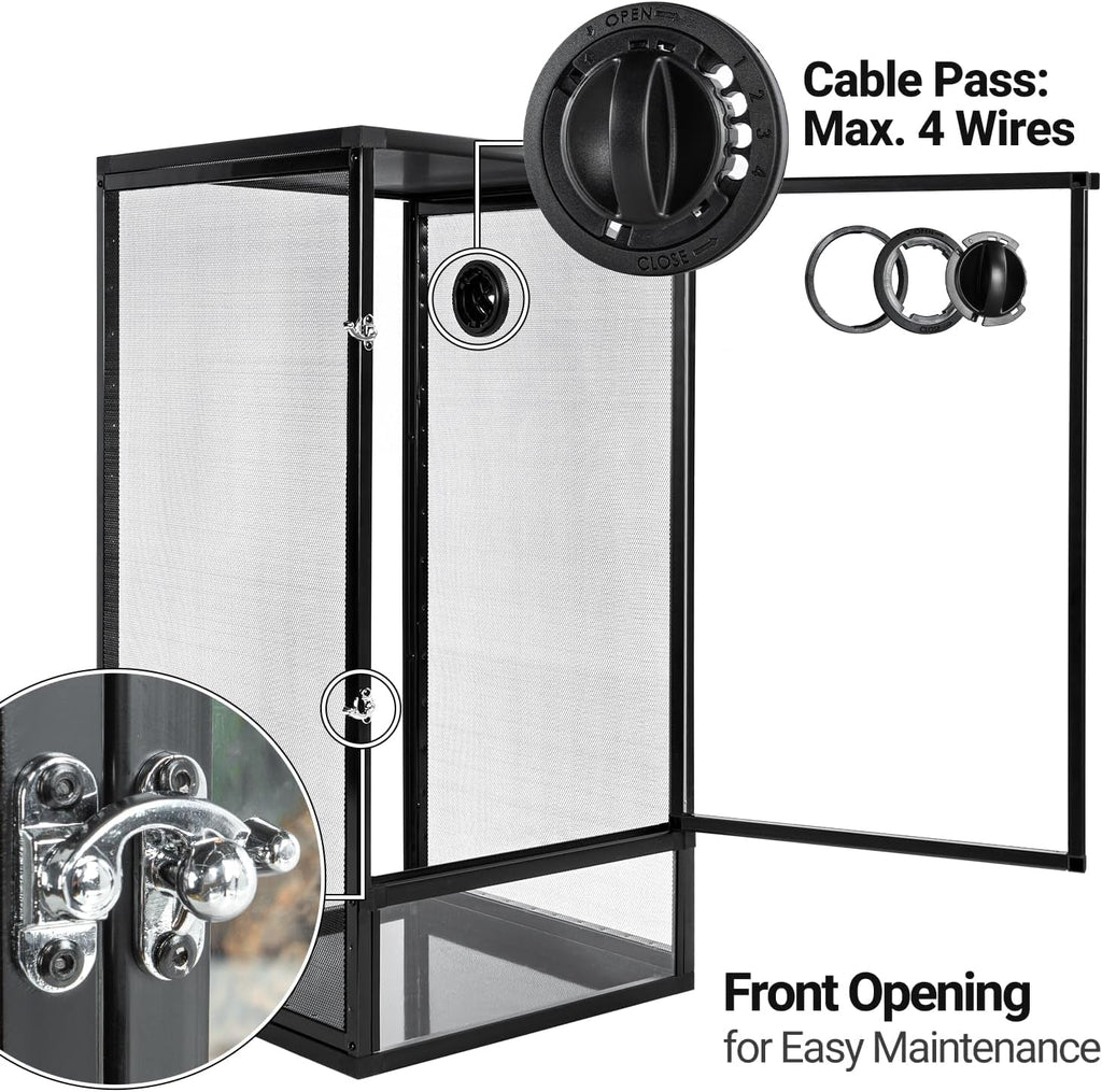 34 Gal Reptile Cage Screen Terrarium Front Opening 2 Sizes