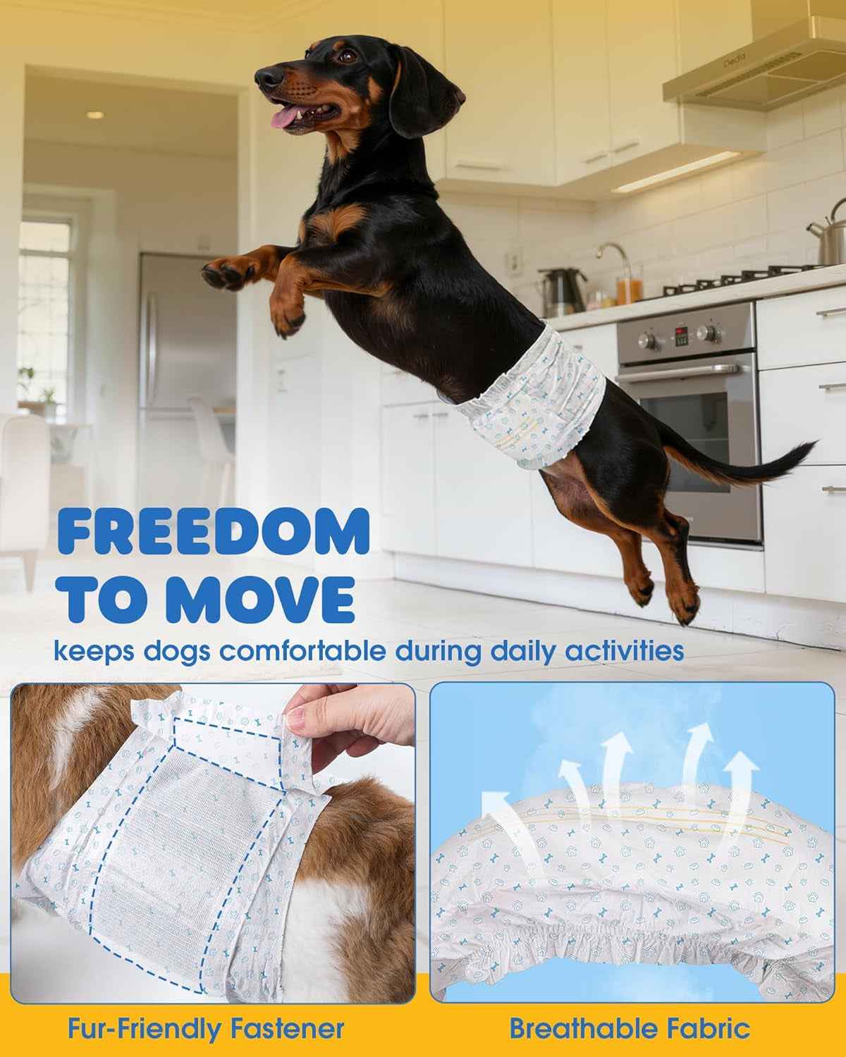 Male Dog Diapers – 96 Ct Small Belly Bands, Leakproof