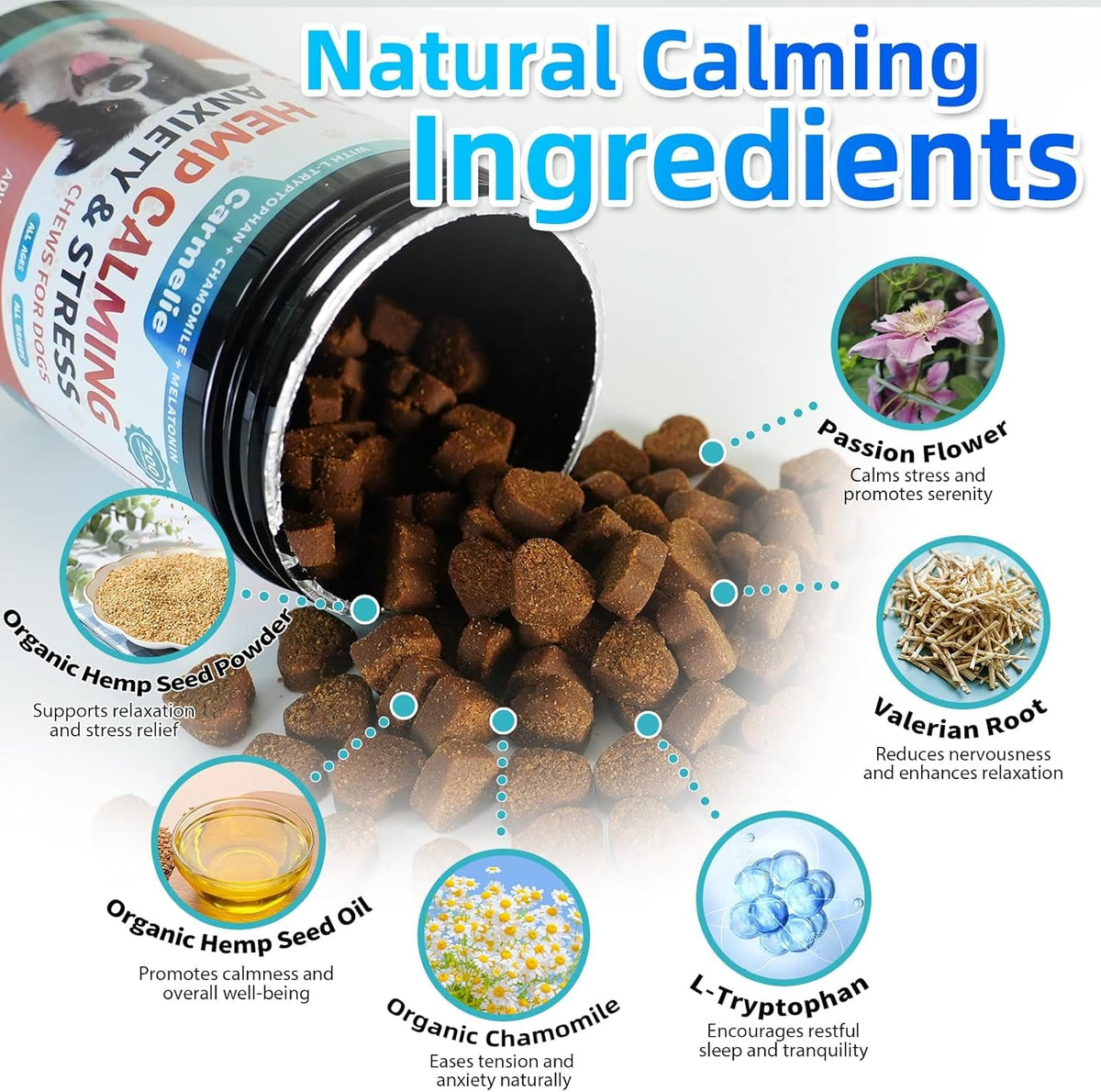 Hemp Calming Chews for Dogs – 200 Count