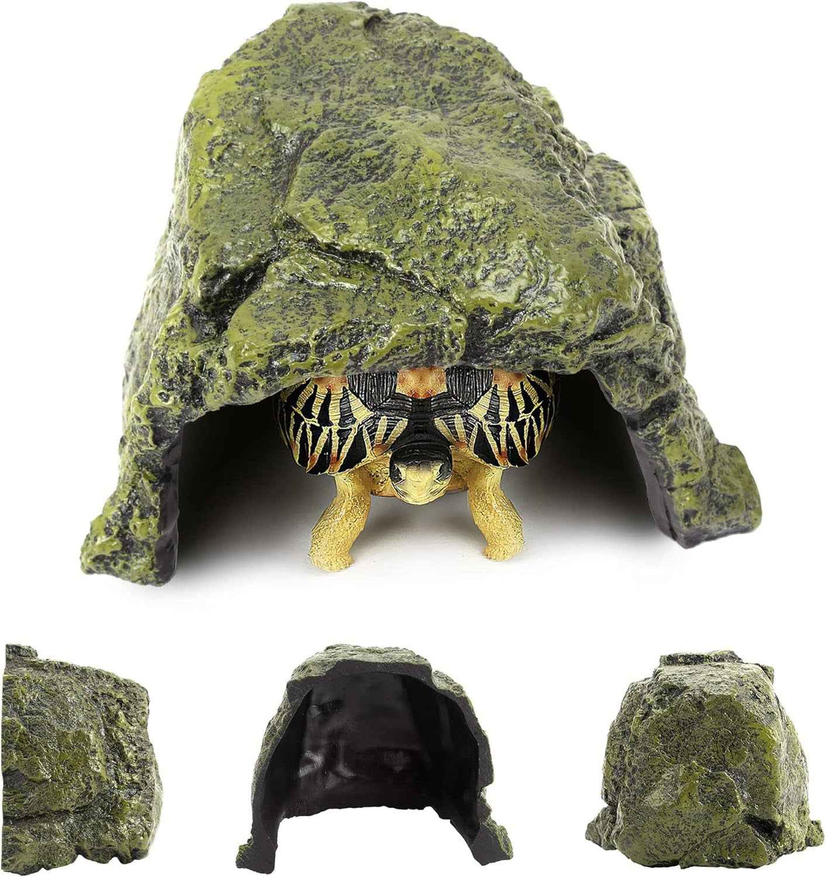 Reptile Rock Hide Cave Resin Habitat for Lizards & Turtles