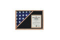 Shadow box for 5' x 9.5' flag with 8.5 x 11 Document holder