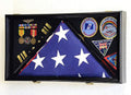 Large Flag & Medals Military Pins Patches Insignia Holds 5x9 Flag