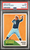 Graded 1960 Fleer George Blanda #58 Football Card PSA 8 NM-MT