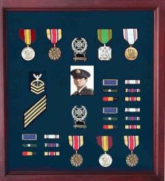 Military Medal Case, Shadow Box photo Holder, Military Medal - 20” (H) x 18” ( W) x 1.5” (D)