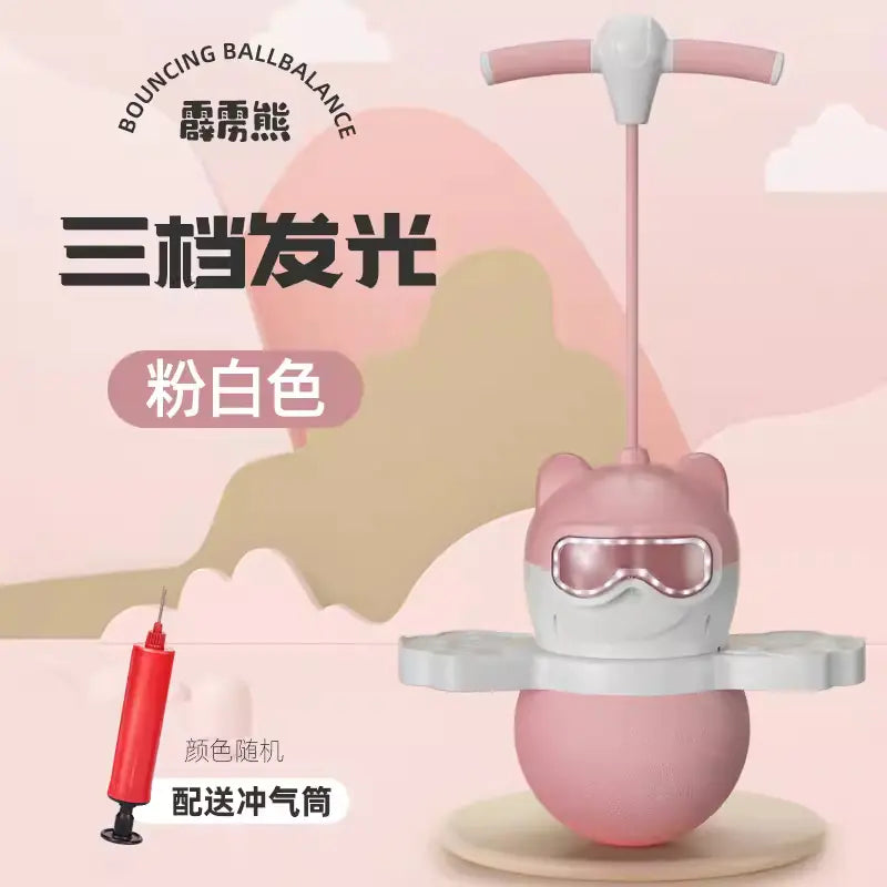 Glowing Panda Bouncing Ball for Kids' Balance Play