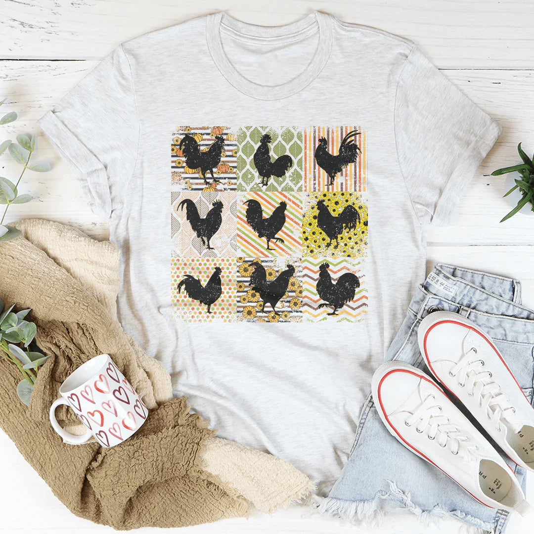 Boho Retro Chickens Tee