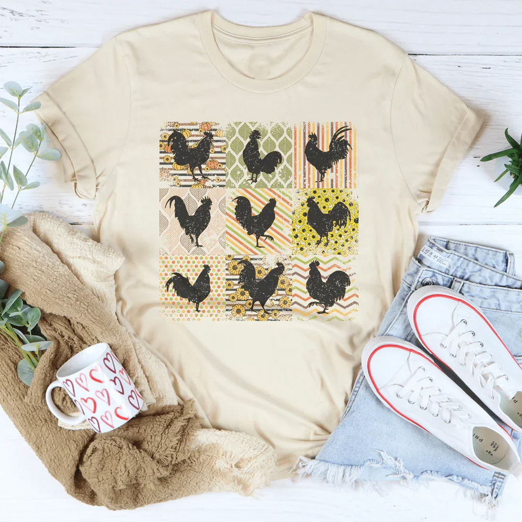 Boho Retro Chickens Tee
