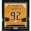 Framed Autographed/Signed Ryan Johansen 35x39 Nashville Yellow Hockey Jersey PSA/DNA COA