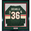 Framed Autographed/Signed Mats Zuccarello 35x39 Minnesota Green Hockey Jersey Beckett BAS COA