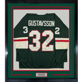 Framed Autographed/Signed Filip Gustavsson 35x39 Minnesota Green Hockey Jersey JSA COA