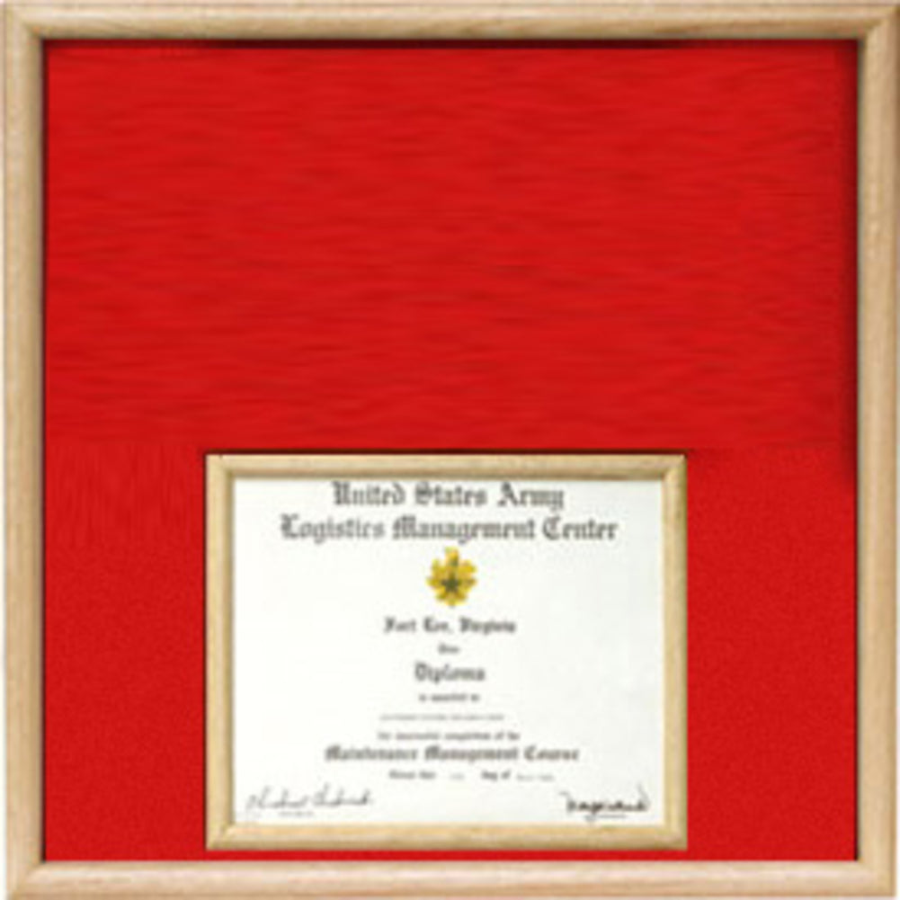 Air Force certificate at bottom Display case.
