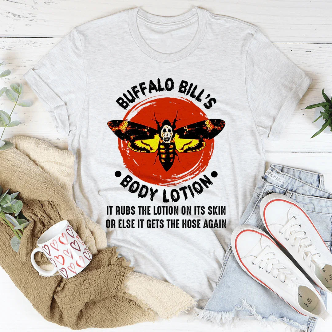Cult Horror Movie Graphic Shirt – \"BUFFALO BILL'S BODY LOTION\"