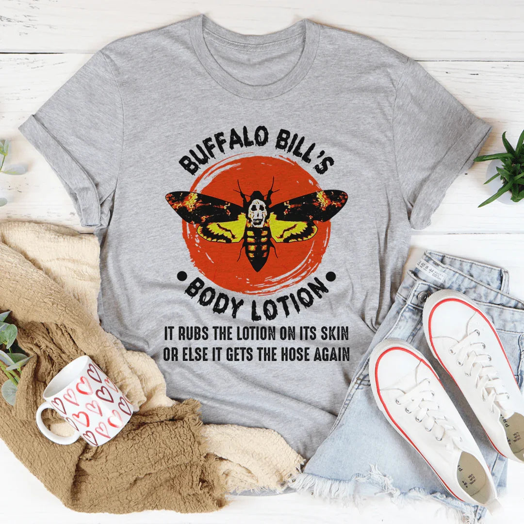 Cult Horror Movie Graphic Shirt – \"BUFFALO BILL'S BODY LOTION\"