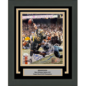 Framed Autographed/Signed Reggie Bush New Orleans Saints 8x10 Football Photo JSA COA
