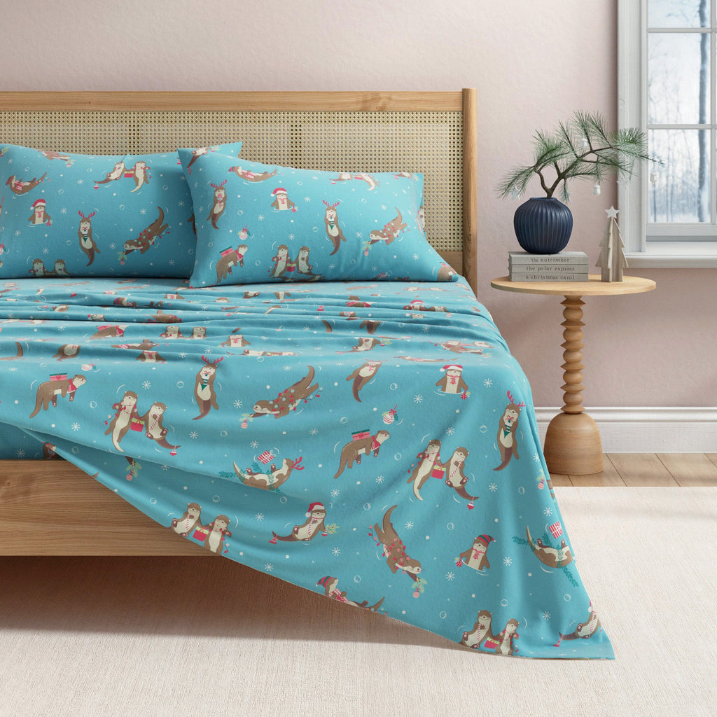 Turkish Cotton Christmas Flannel Sheet - Whittaker Collection