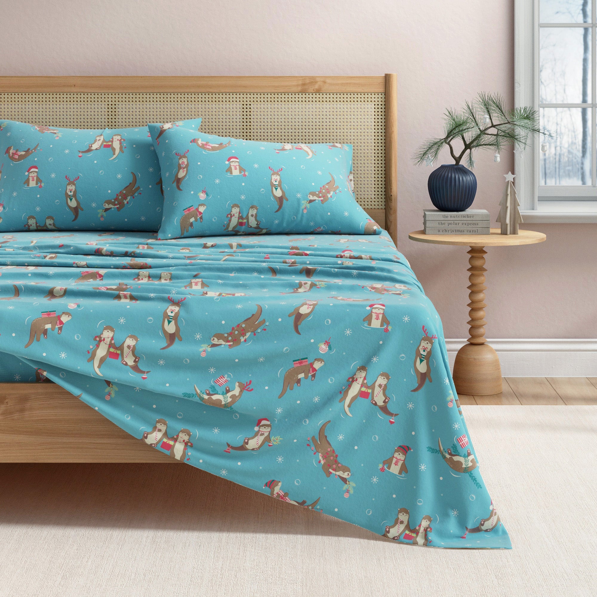Turkish Cotton Christmas Flannel Sheet - Whittaker Collection