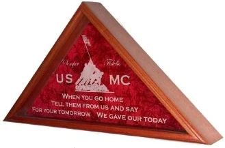 Personalized Flag Case, With Laser Engraved Glass For Large Flag.