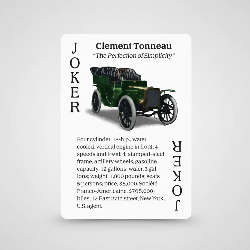 Turn of the Century Motor Cars Playing Cards