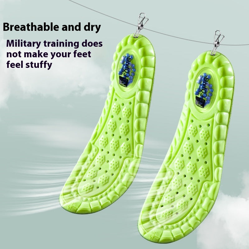 Pu Air Cushion Shock Absorption Thickened Massage Breathable Sweat Absorbing Argy Wormwood Insole